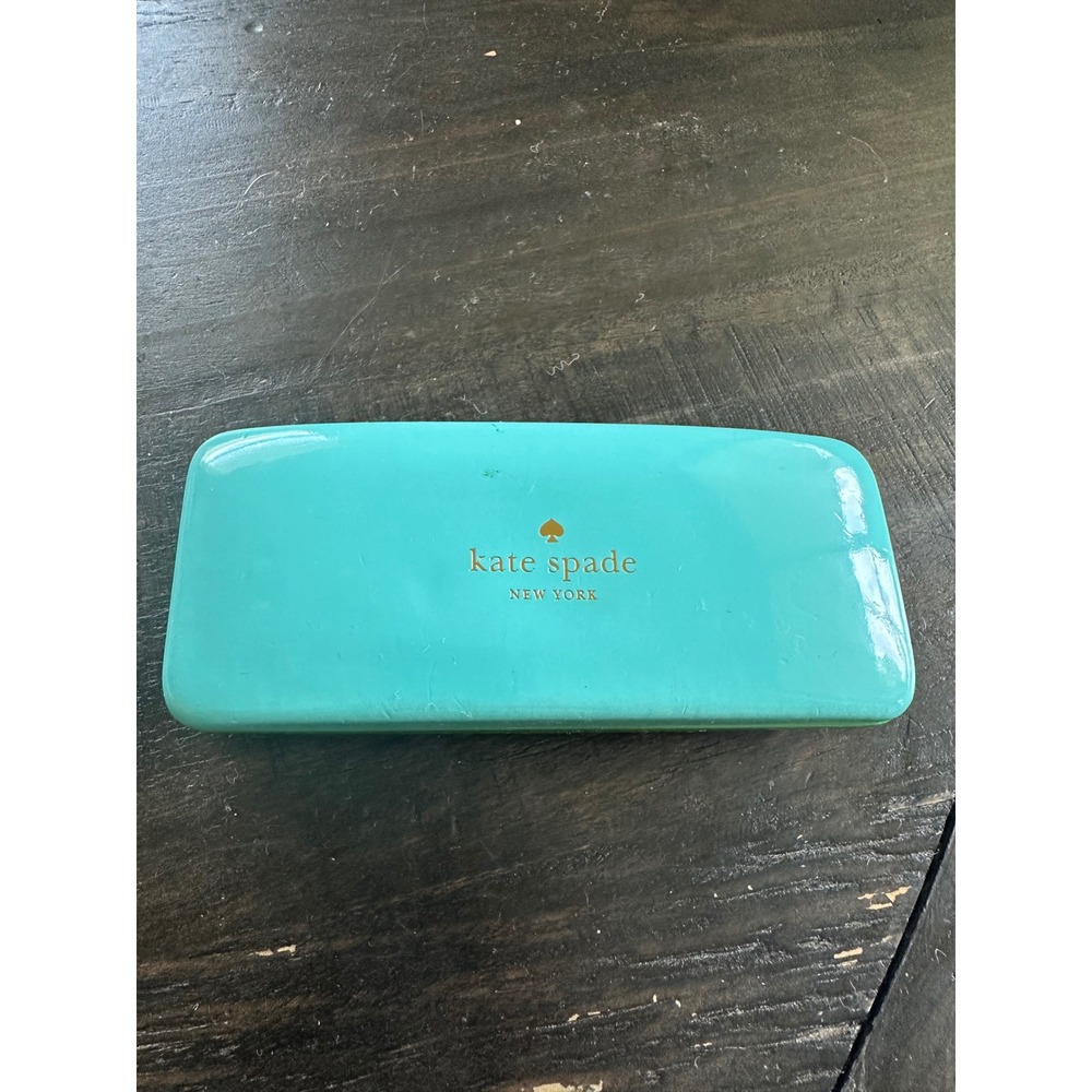 Kate Spade Turquoise and Green Hard Shell‎ Eyeglass Case with Eye Graphic Inter